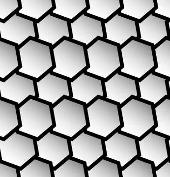 Repeatable seamless pattern with tilted, overlapping hexagons. Geometric mono イラスト素材