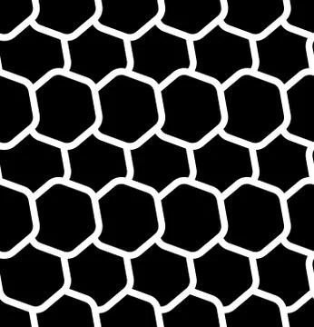 Repeatable seamless pattern with tilted, overlapping hexagons. Geometric mono Stock Illustration