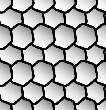 Repeatable seamless pattern with tilted, overlapping hexagons. Geometric mono Stock Illustration