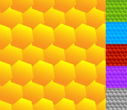 Repeatable seamless pattern with tilted, overlapping hexagons. Geometric mono Stock Illustration