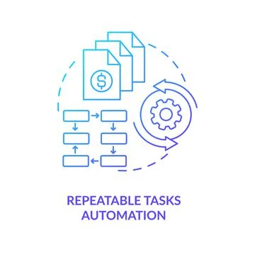 Repeatable tasks automation blue gradient concept icon Illustrazione stock