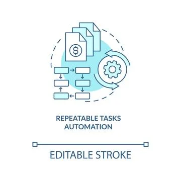 Repeatable tasks automation turquoise concept icon Illustrazione stock