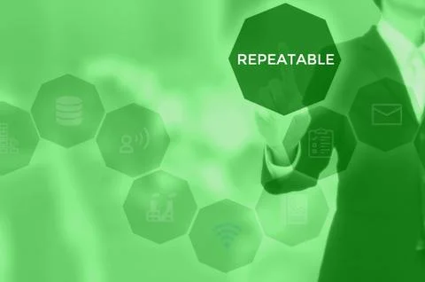 REPEATABLE - technology and business concept Stockfoto's