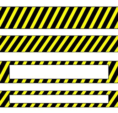 Repeatable yellow tapes, bands, strips. Vector, editable. (Can be repeated ho Stock Illustration