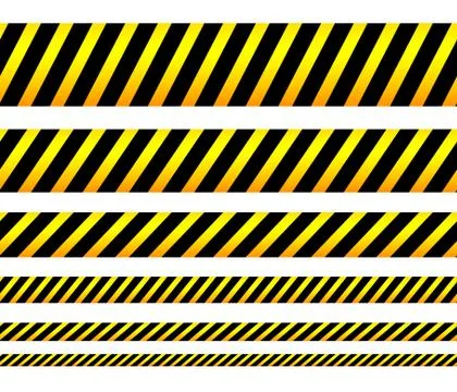 Repeatable yellow tapes, bands, strips. Vector, editable. (Can be repeated ho Ilustración de archivo