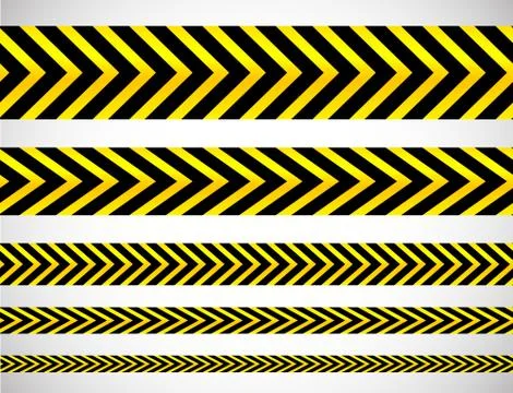 Repeatable yellow tapes, bands, strips. Vector, editable. (Can be repeated ho Ilustración de archivo