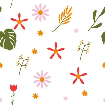 Repeatbale Flower/Plant Pattern Stock Illustration