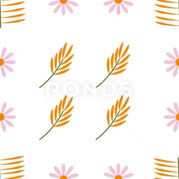 Repeatbale Flower/Plant Pattern Ilustraciones de archivo