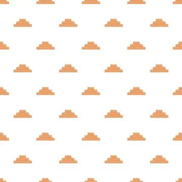 Repeated cartoon brick stacks building stable pattern Stock Illustration