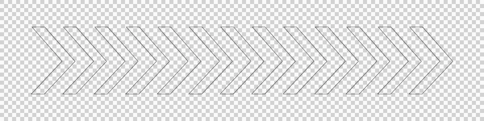 Repeated chevron arrow pointing right isolated on transparent background Stock Illustration