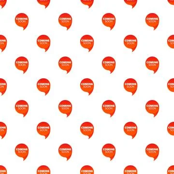 Repeated coming soon messages on red badges pattern Stock Illustration
