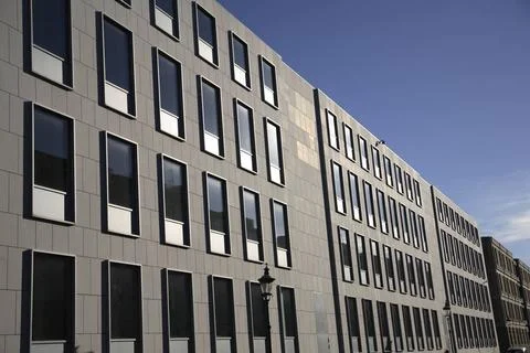 Repeated design rectangular diagonal glass Windows of buildings, Perspecti... 스톡 사진