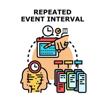 Repeated event interval schedule planning concept Stock Illustration