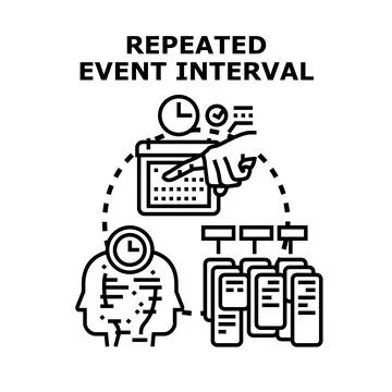 Repeated event interval schedule planning concept Stock Illustration