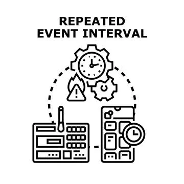 Repeated event interval scheduling notification reminder concept イラスト素材