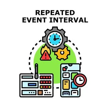 Repeated event interval scheduling notification reminder concept イラスト素材