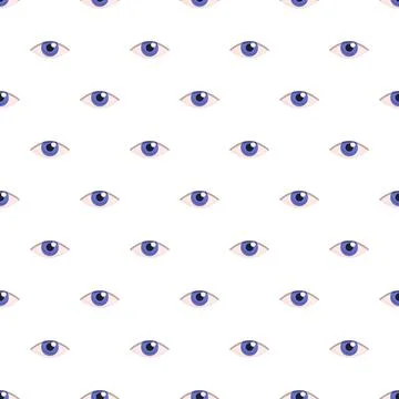 Repeated eye pattern creating an optical vision background Illustrazione stock