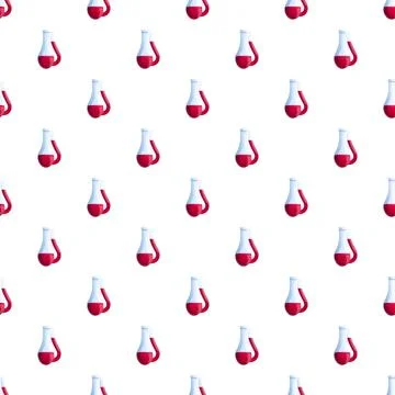 Repeated glass flask with red liquid pattern Stock Illustration