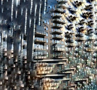 Repeated image forming large building Stock Illustration