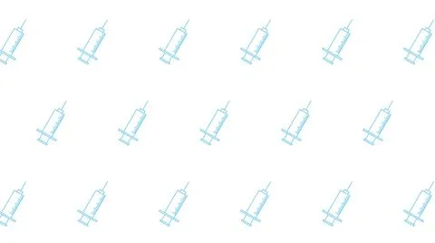 Repeated Injection syringe background (white and light blue) Stock Illustration