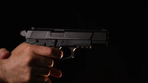 Repeated Loading and Rapid Firing of a Handgun — Action Concept Stock Footage 318167340