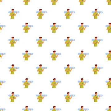 Repeated man pattern searching information on smartphone 스톡 일러스트