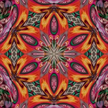 Repeated pattern design for Moroccan textile, surface, sublimation print Stock Illustration