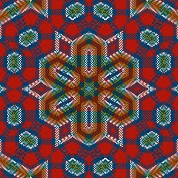 Repeated pattern design for Moroccan textile, surface, sublimation print Stock Illustration