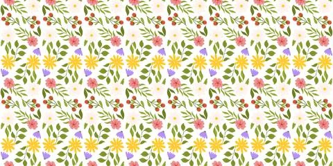 Repeated pattern highlighting floral elements. Botanical-inspired seamless Stock Illustration