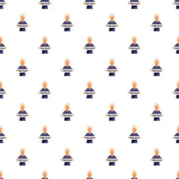 Repeated pattern of older women protesting age discrimination Stock Illustration