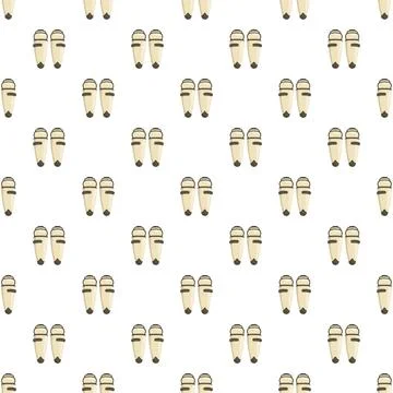 Repeated pattern of stylized slippers on white background イラスト素材