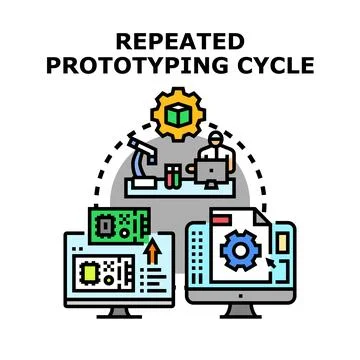 Repeated prototyping cycle for product development and innovation 库存插图