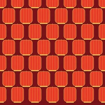 Repeated pumpkin lanterns pattern with gold trim on dark background Stock Illustration