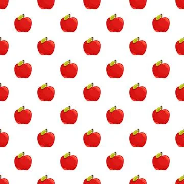 Repeated red apples forming a vibrant continuous background Stock Illustration