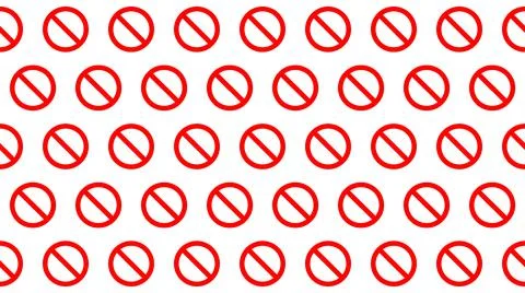 Repeated red prohibition mark background on white background Иллюстрация