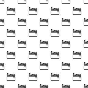 Repeated stationery pencil case pattern for school tools イラスト素材