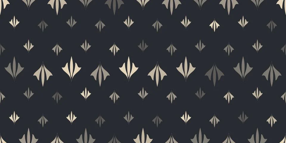 Repeated stylized leaf forms in beige and muted gray create a rhythmic Art .. Stock Illustration