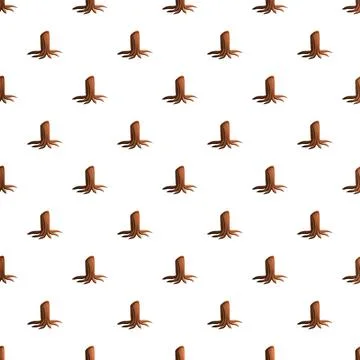 Repeated tree stumps forming a seamless background pattern Stock Illustration