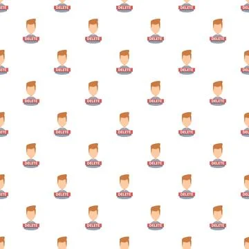 Repeated user profile avatars with delete text pattern イラスト素材