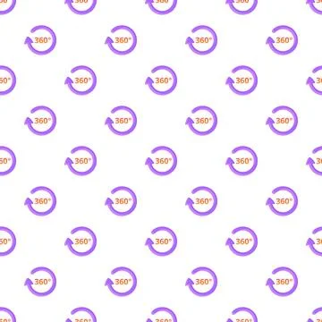 Repeating 360 degree rotation arrows symbol pattern Illustrazione stock