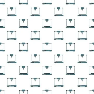 Repeating 3d printer background pattern creating technology concept Illustrazione stock