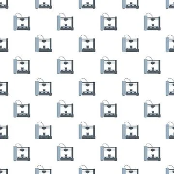 Repeating 3d printer pattern creating manufacturing technology background Stock Illustration