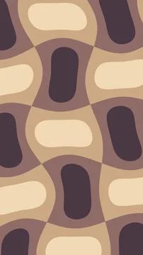 A repeating abstract background features broad rounded shapes in tan, beige.. Stock Illustration
