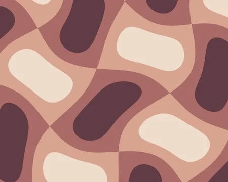 A repeating abstract background of rounded organic shapes in dusty rose, te.. Stockillustratie