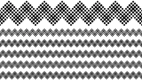 Repeating abstract circle pattern text divider set Illustrazione stock