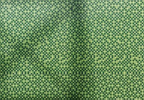 Repeating abstract green mosaic pattern with shadows, wall background 스톡 사진
