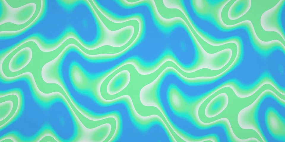 A repeating abstract pattern combines bright blue areas with mint and pale .. Stock Illustration