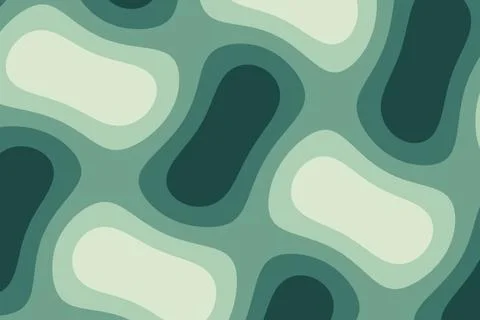 A repeating abstract pattern of soft rounded forms in sage, mint and deep t.. 스톡 일러스트