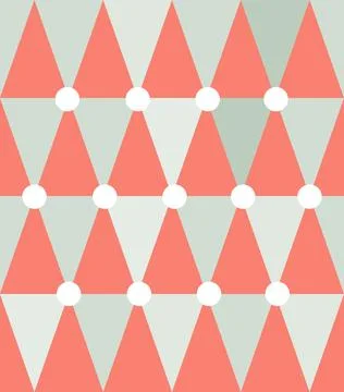 Repeating Abstract Red Triangle and Dot Pattern Stock Illustration
