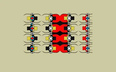 Repeating abstract ribbon pattern on neutral background イラスト素材